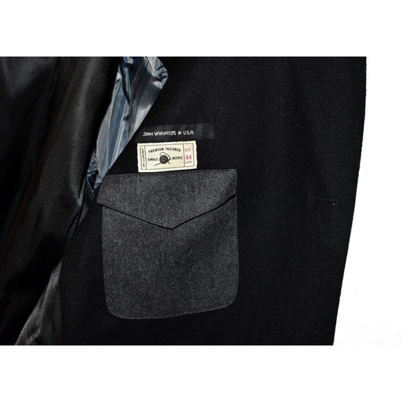 C0 Auth JOHN VARVATOS Black Wool Cashmere Silk Single Button Blazer Size 44 Long - Picture 8 of 10